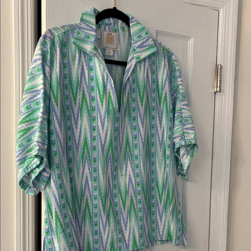 Colorful Zigzag Patterned Women's Blouse